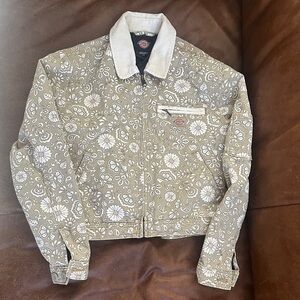 Dickies Beige Tan Floral Pattern Jacket NWOT